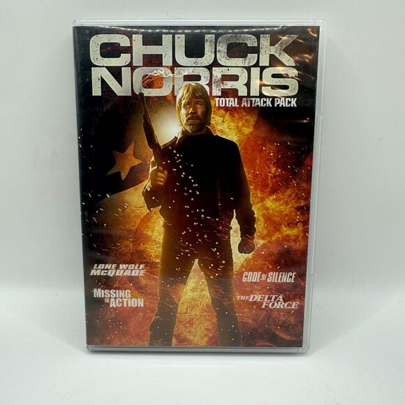Chuck Norris Total Attack Pack Four Movie Collection DVD Lone Wolf Delta Action - Picture 2 of 6